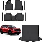 Floor Liners & Cargo Liners & Backrest Mat for 2016-2025 2026 Dodge Durango 7 Seats-2 Row Bench Seat,TPE All Weather Protection Car Floor Mats with Trunk Mat Covering The Backrest