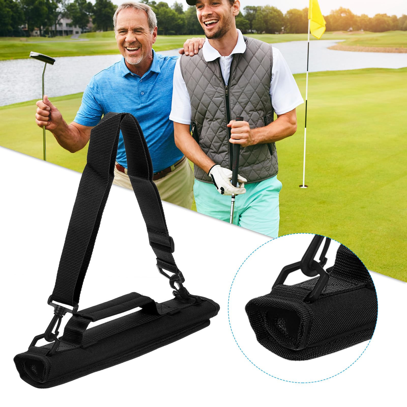 PATIKIL Lekka torba do przenoszenia, mini torba na kij golfowy z regulowanym paskiem dla mężczyzn i kobiet, torba golfowa, torba golfowa, kurs, trening, torba treningowa, czarna