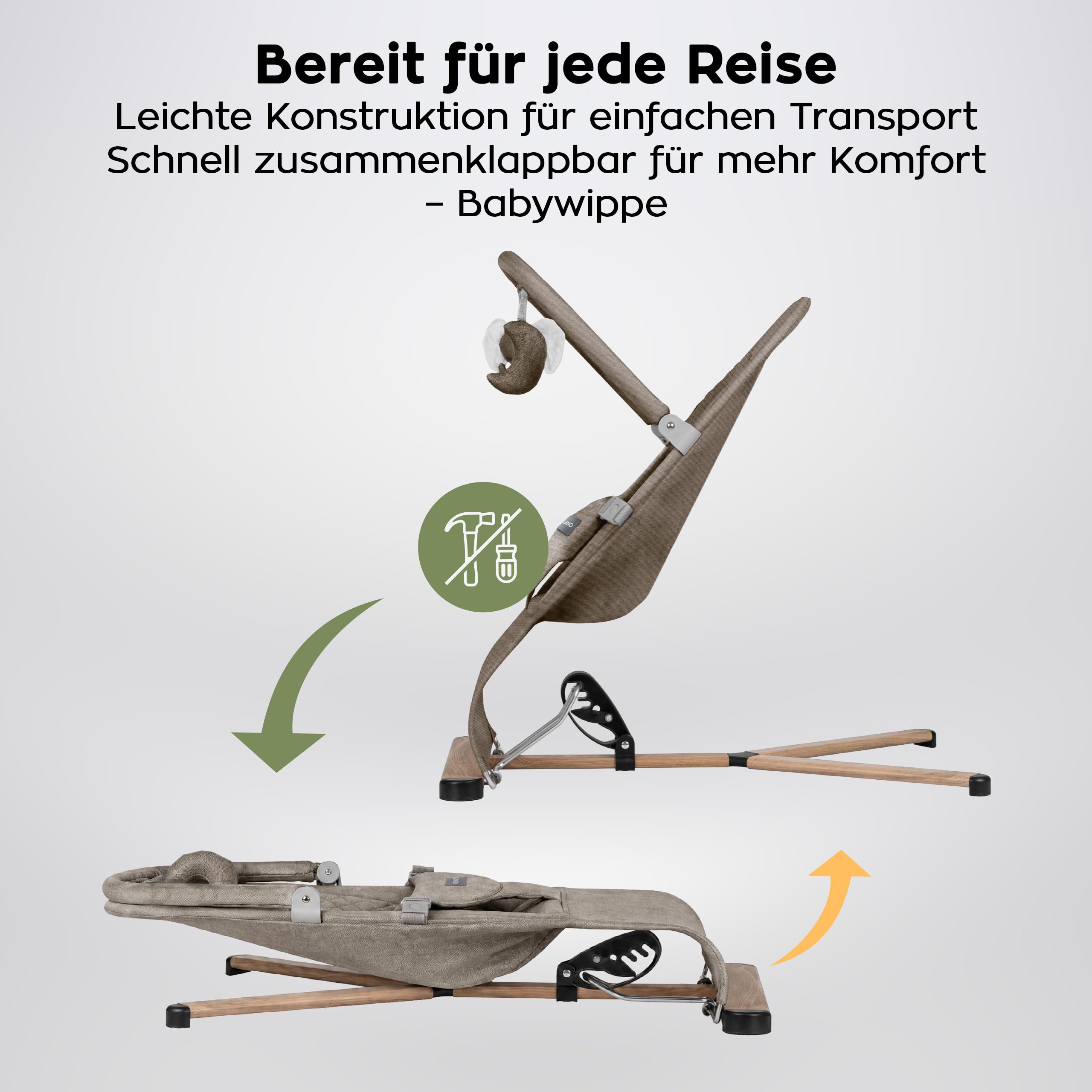 Tulano Moon 30 Ergonomische Babywippe - Babyschaukel für Kleinkinder - Beige