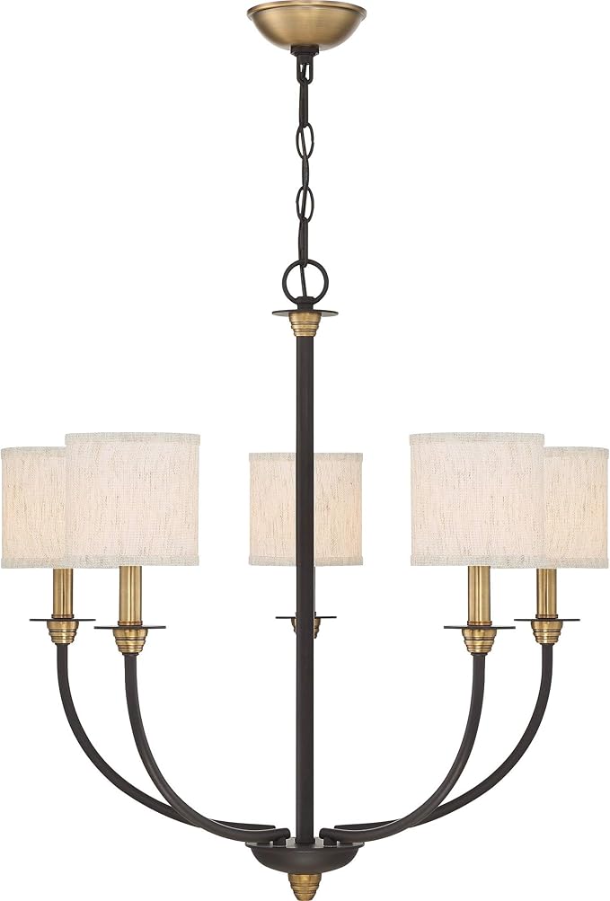 Quoizel ADY5005OZ Audley Linen Chandelier, 5Light, 300