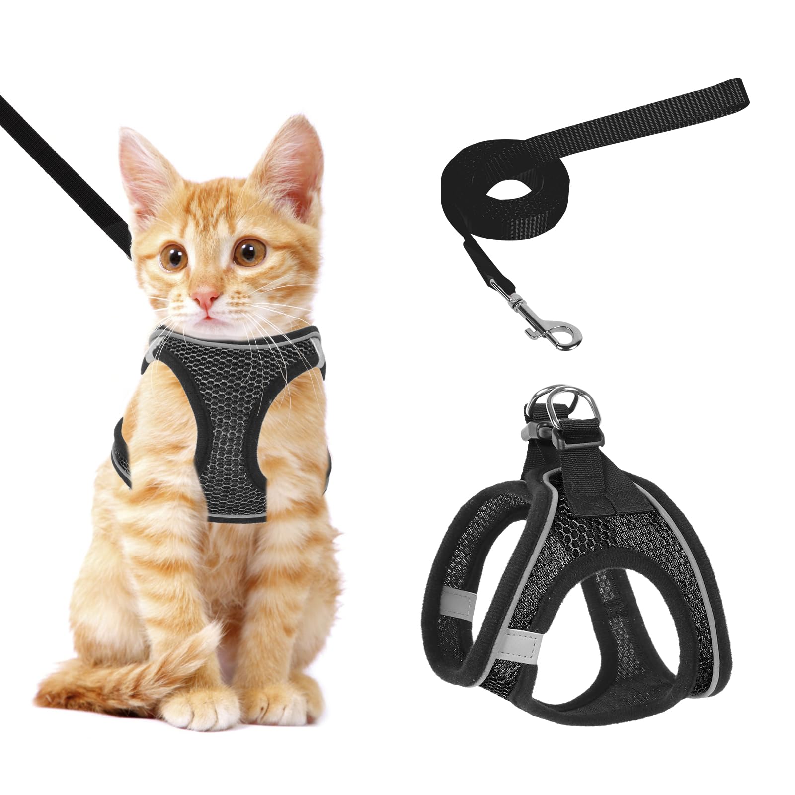 Image showcasing NiCoLa Cat Harness and Lead for Walking, Escape Proof kitten harness ...