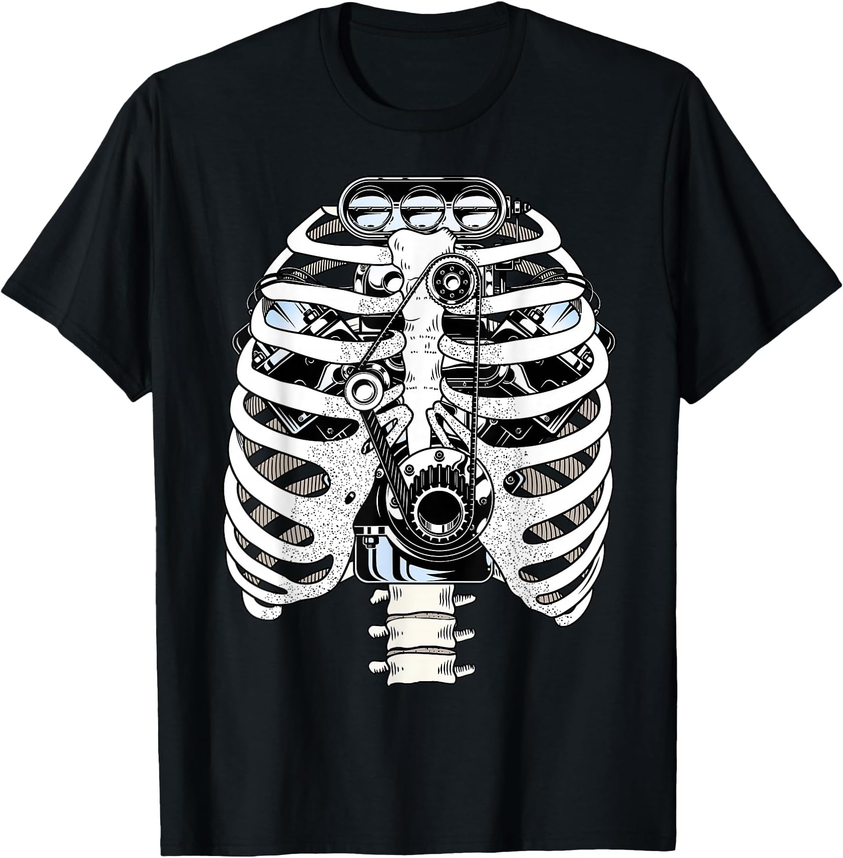 Engine Ribcage Anatomy – Biomechanical Fusion Car Mechanic T-Shirt