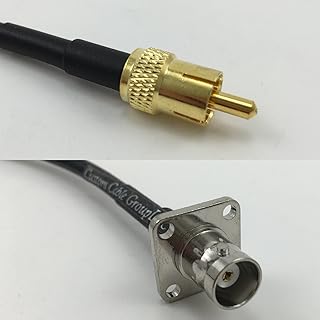 6 inch RG188 RCA MALE to BNC Flange Female Pigtail Jumper RF coaxial cable 50ohm Quick USA Shipping