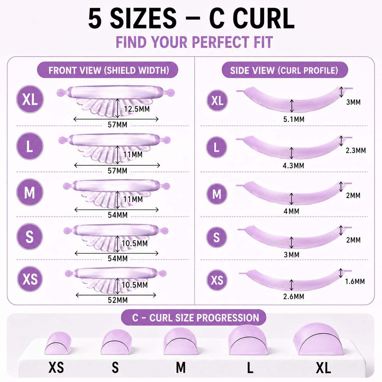 Korean Lash Lift Rods and Shields, 10 Silicone Lash Pads, 5 Sizes(Coral Crest) | Reusable lash lift tools with 10 shields ,soft eye pads for lash extensions, salon professionals and DIY users.