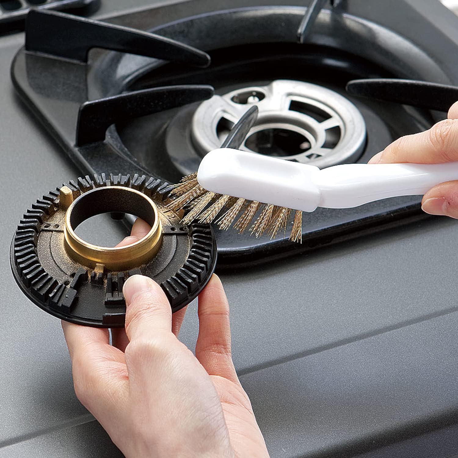 KB-639 Kitchen Brush, White, Width 0.7 x Depth 1.3 x Height 6.1 inches (1.8 x 3.3 x 15.5 cm), Kitchen Clean Pro, Stubborn Stains, Scrap, Scissors, Washable, Spatula, Made in Japan