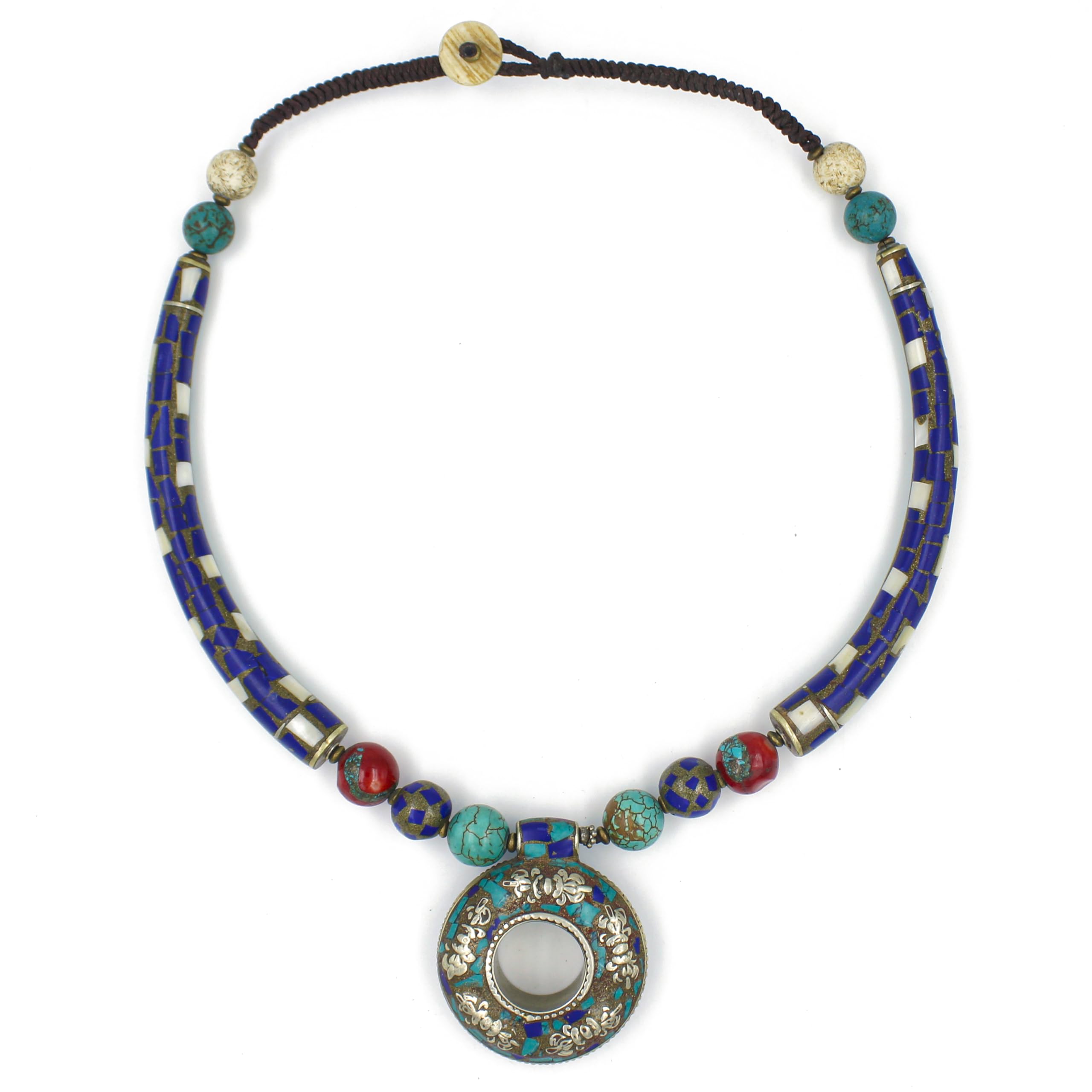 Pendente Kragen Boho Statement Rotondo Collana Etnica