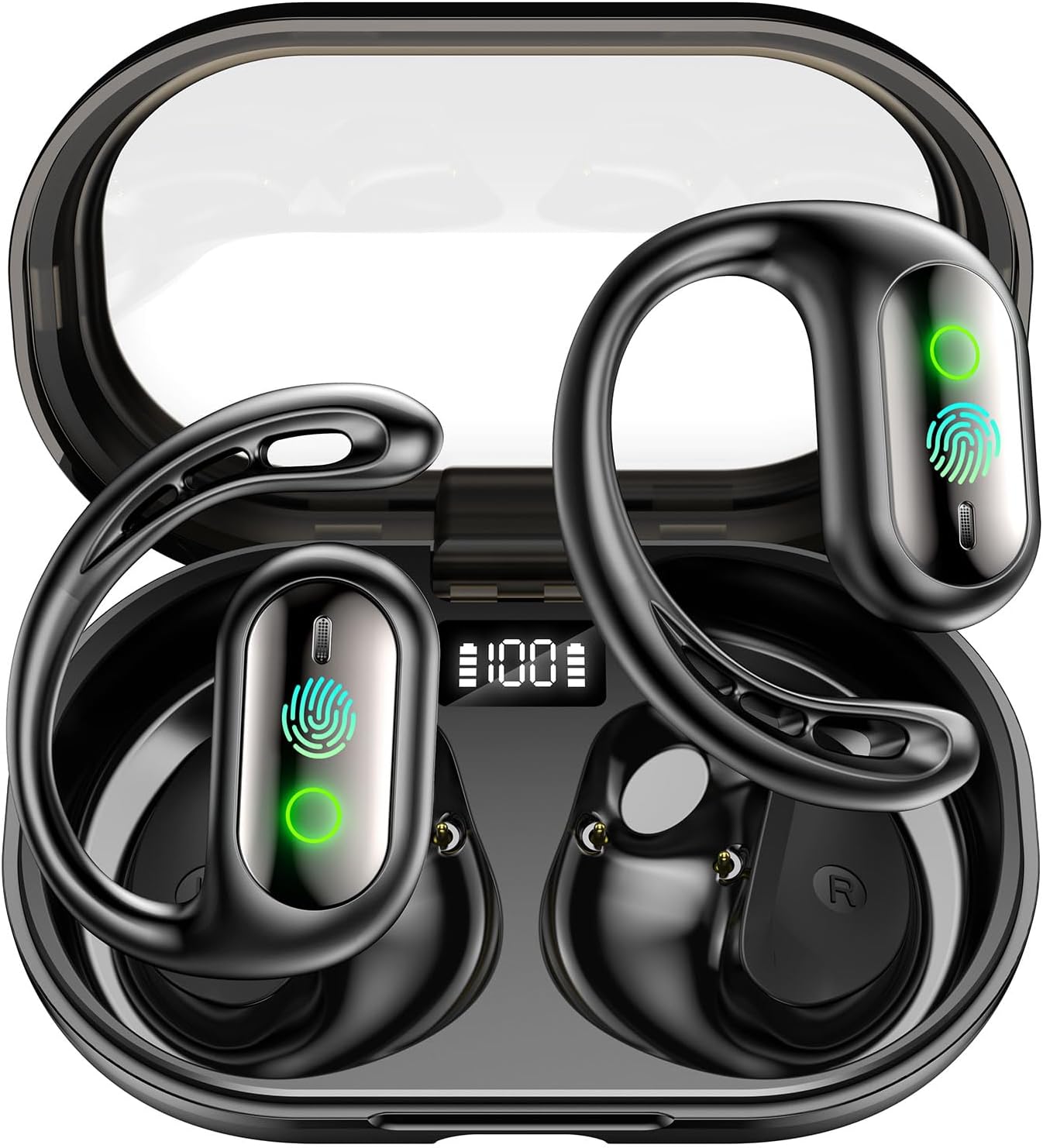 AI Real-Time Translation Earbuds, 144+ Language Translator Earbuds Real Time – Audifonos Traductores Inglés Español – Bluetooth 5.4 OWS for Travel/Business/Learning (Black)