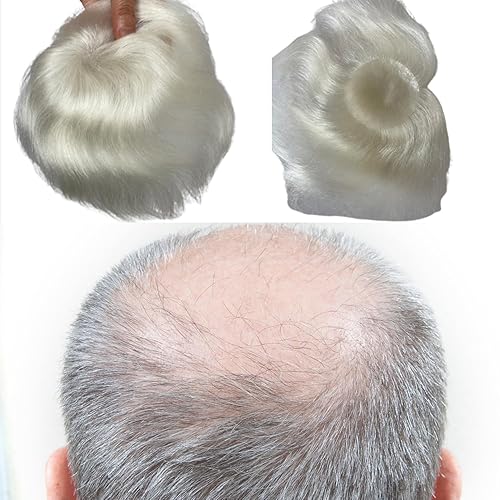 Miniatura 12 de Parche para el cabello de punto calvo para hombres, 3.15 x 3.15 pulgadas, parches de pelo completo de poliuretano para cubrir la base de la piel