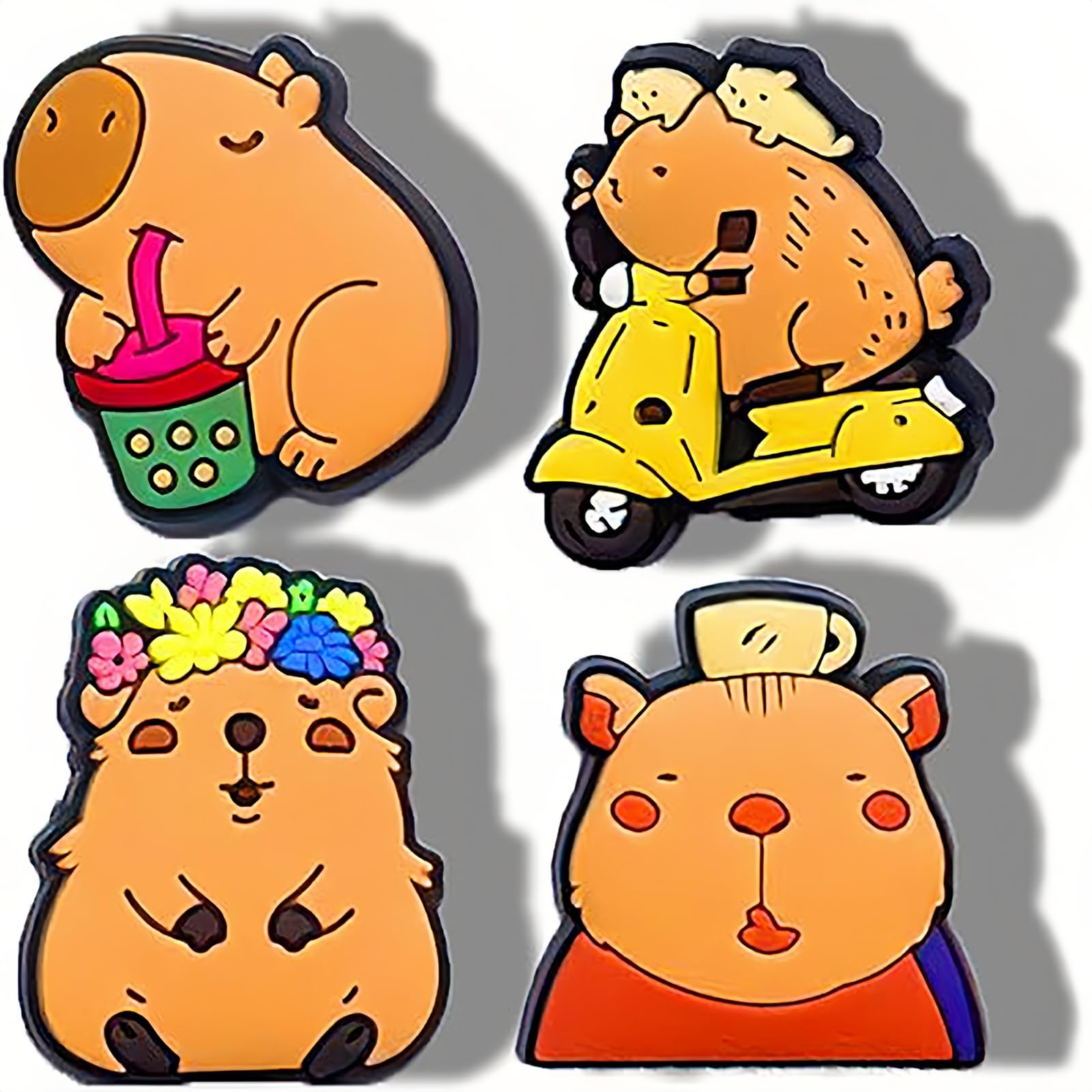 20PCS Capybara Shoe Charms for Clog,Cute Animals Shoe Decoration Charms for Women Men Adults,Trendy PVC Summer Beach Sandal Shoes Accessories Party Favors Birthday Gifts - 3