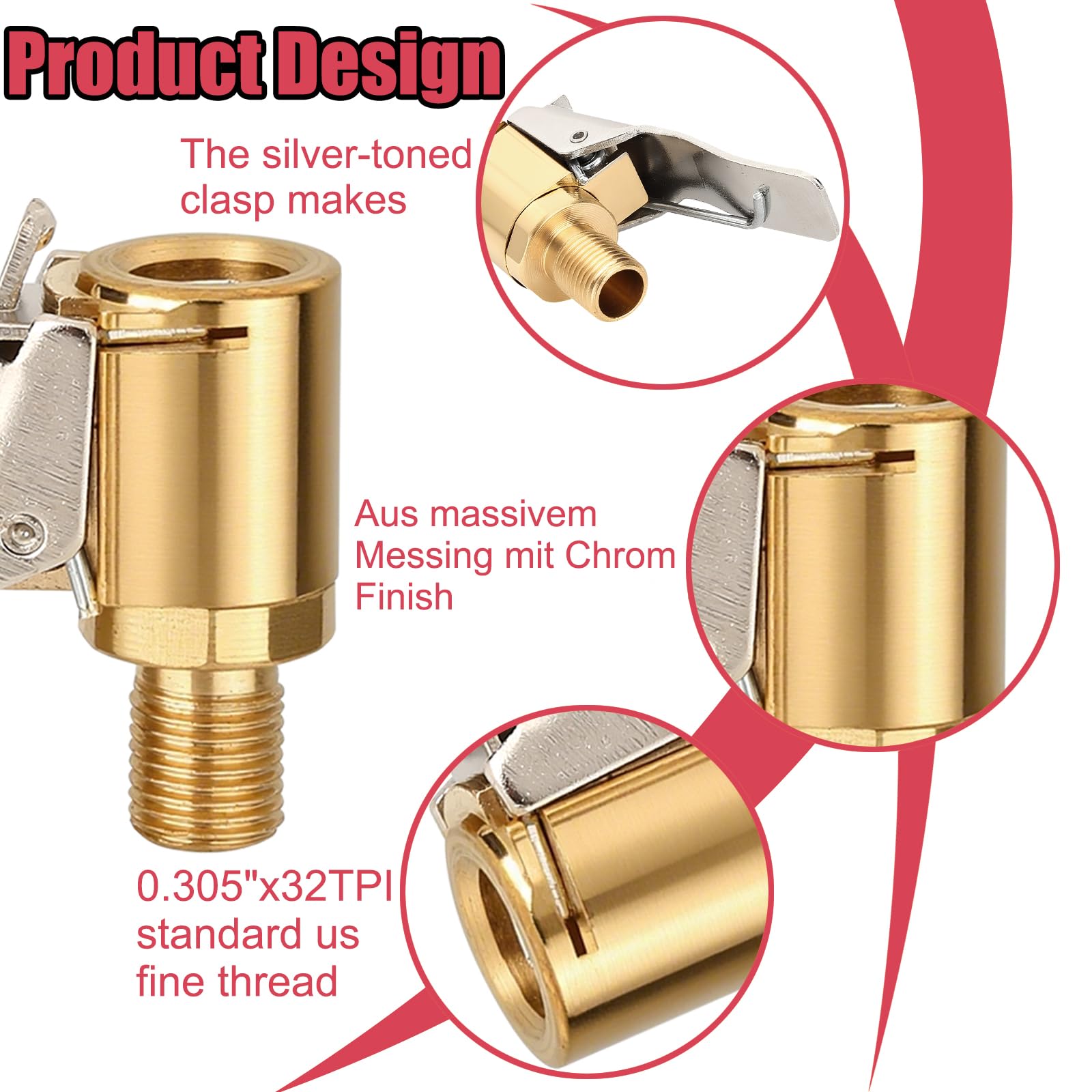 Multifunktionales Valve Adapter Set, Adapter für Bosch Easy Pump, Bosch Easy Pump ersatzteile, französisches Ventil Adapter, Ballnadel & Luftpumpen, Zubehör