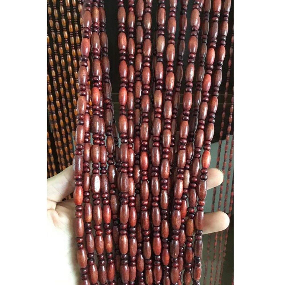 GuoWei 60 Strands Beaded Curtains Wood Hanging Strings Doorway Panel Room Divider Living Room Closet, Customizable (Color : B, Size : 35 inchx56 inch)