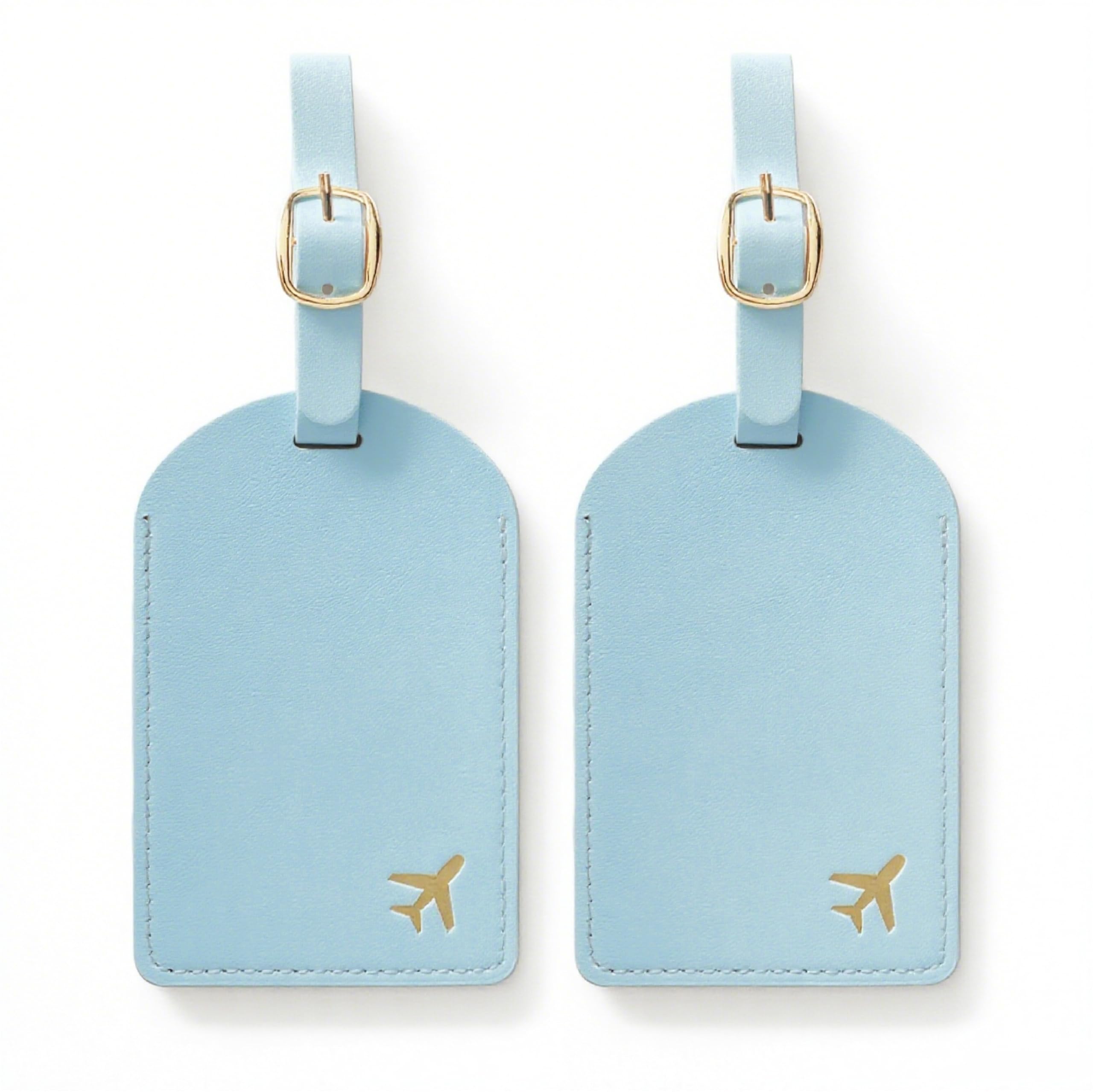 toTravelGear Luggage Tags for Suitcases, PU Leather Travel Tags for Luggage. (Sky Blue)