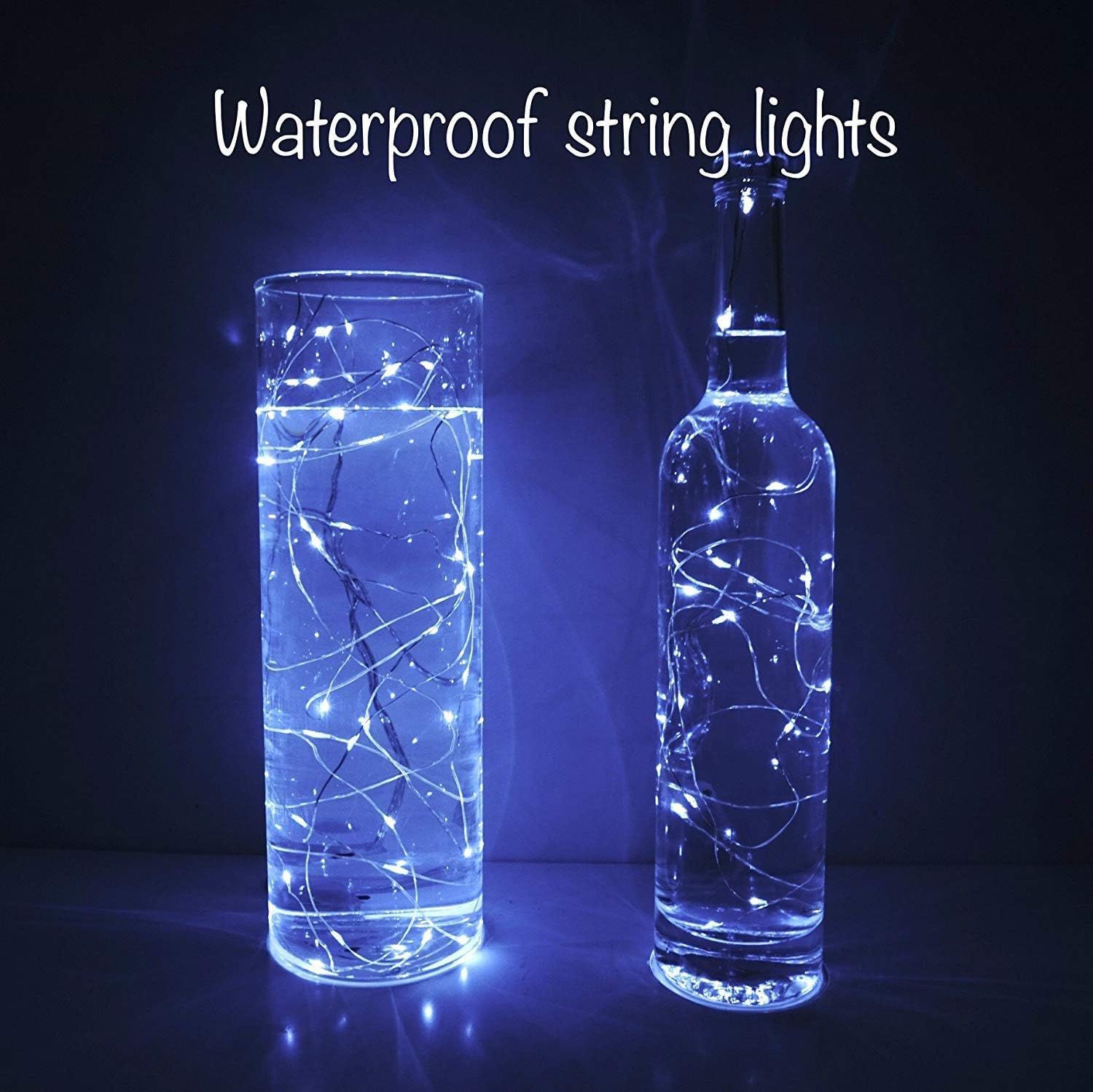 SunKite 8 Colors LED Fairy String Lights Battery Operated 16 Pack 20 LED 6.6 Ft Silver Copper Wire Firefly Starry Moon Lights Waterproof for DIY Bottle Jars Wedding Gifts Christmas Party Decor