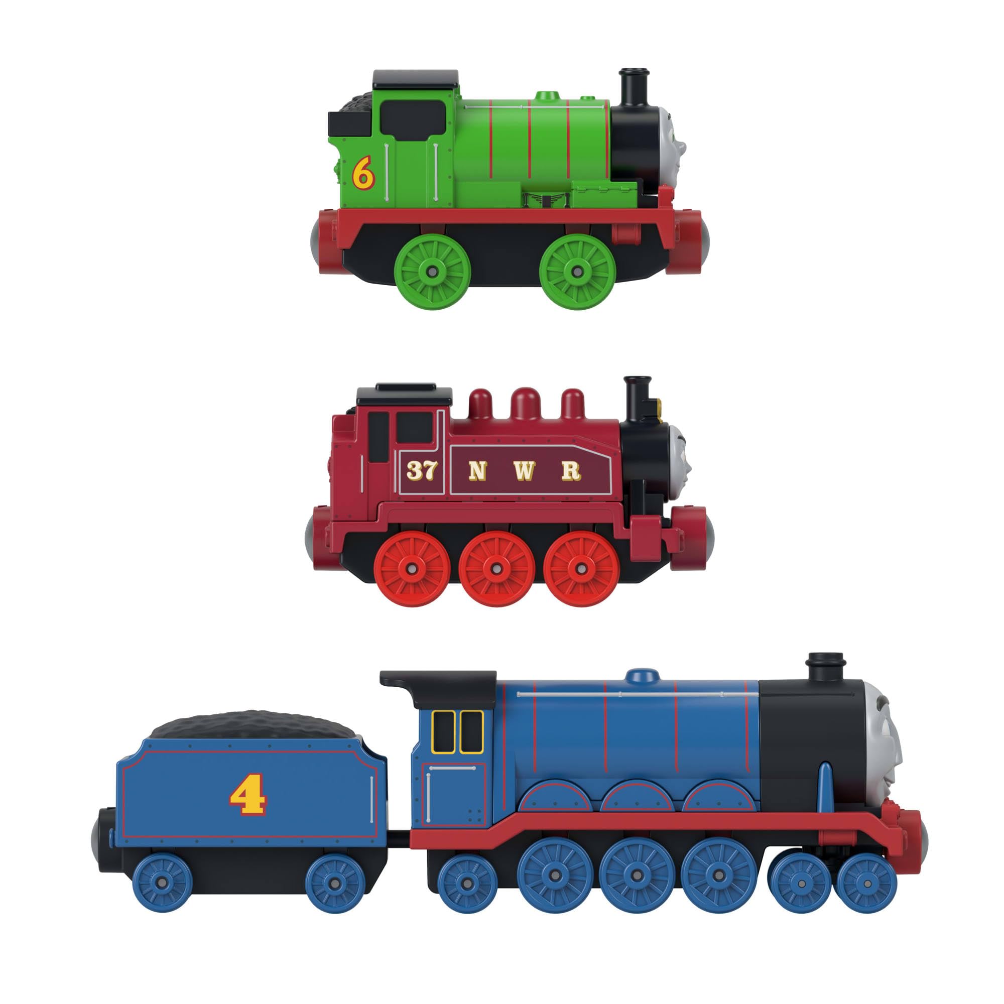 Thomas & Friends - Thomas, Diesel e James, set da 3 locomotive in metallo dal design classico e con connettori magnetici, ispirate ai personaggi della serie animata, 3+ anni, JNF91