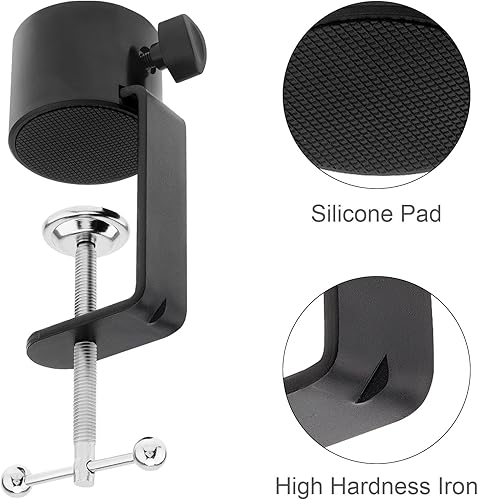 Miniatura 7 de Abrazadera de mesa para micrófono de suspensión Boom Scissor Arm Stand Holer, clip de micrófono de metal Adjustbake Tornillo Montaje de mesa para