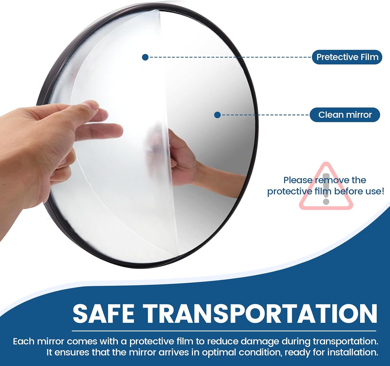 Convex Mirror Outdoor with Adjustable Fixing Bracket,Truck Rearview Mirror, Driveway Mirror, Garage Park Blindspot Traffic Mirror for Retail Stores, Warehouses Office 8inch