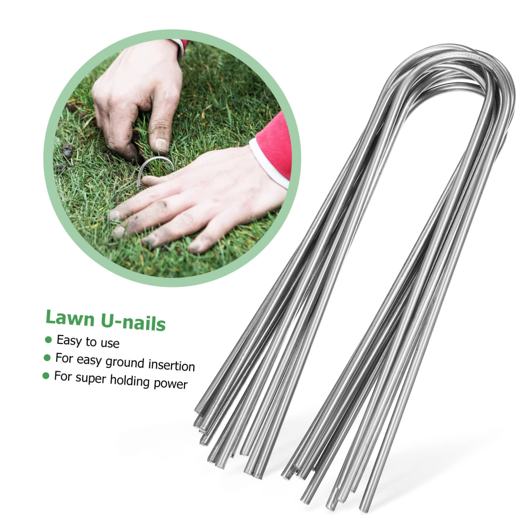 TOYANDONA 100piezas Clavos Forma para Fijar Césped Artificial Mallas Trampolines y Tiendas De Campaña Jardín o Terraza