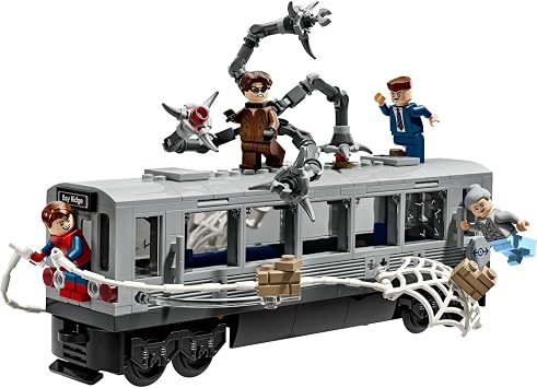 LEGO ɐ Marvel Spider-Man with Doctor Oktopus Subway Scene 76321 – Collectible Building Set for Kids 9 and Over Who Love Superhero Action, Gift Idea for Fun Games (204P)