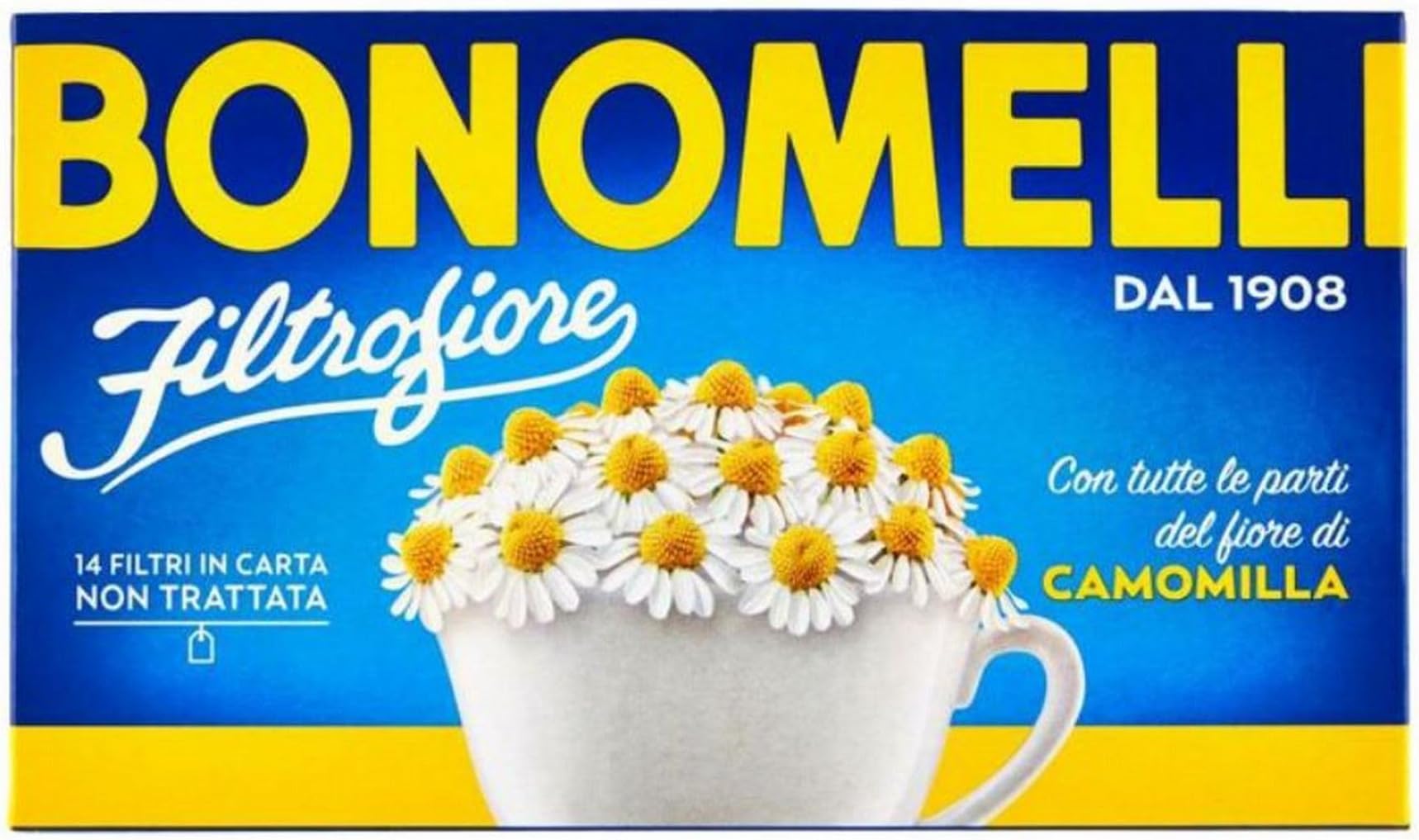 Chamomile Herbal Tea 4 Boxes 14 bags per Box Total 56 Tea Bags - Italian Import All Natural