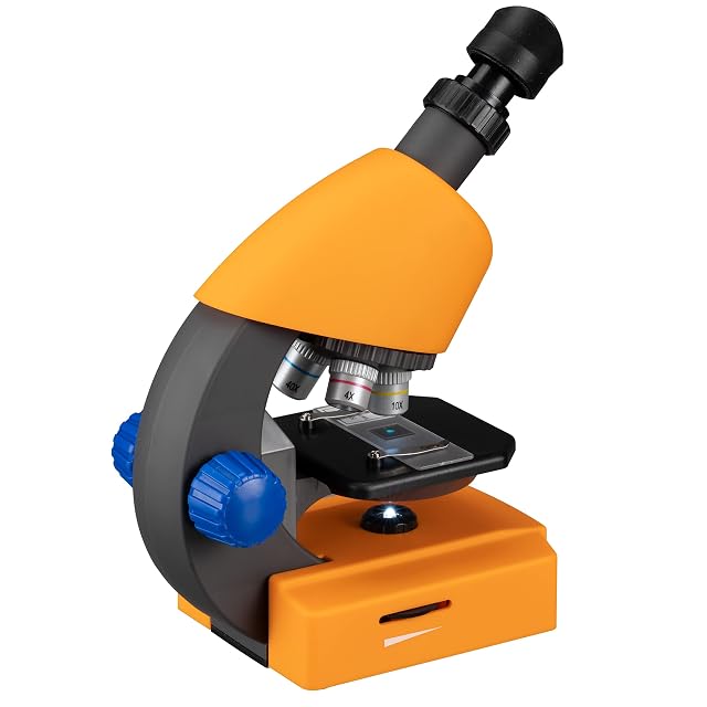 Foto 5 de 8 de Bresser Junior - Microscopio, 40 x 640 x con iluminación LED con Funcionamiento con Pilas, Naranja