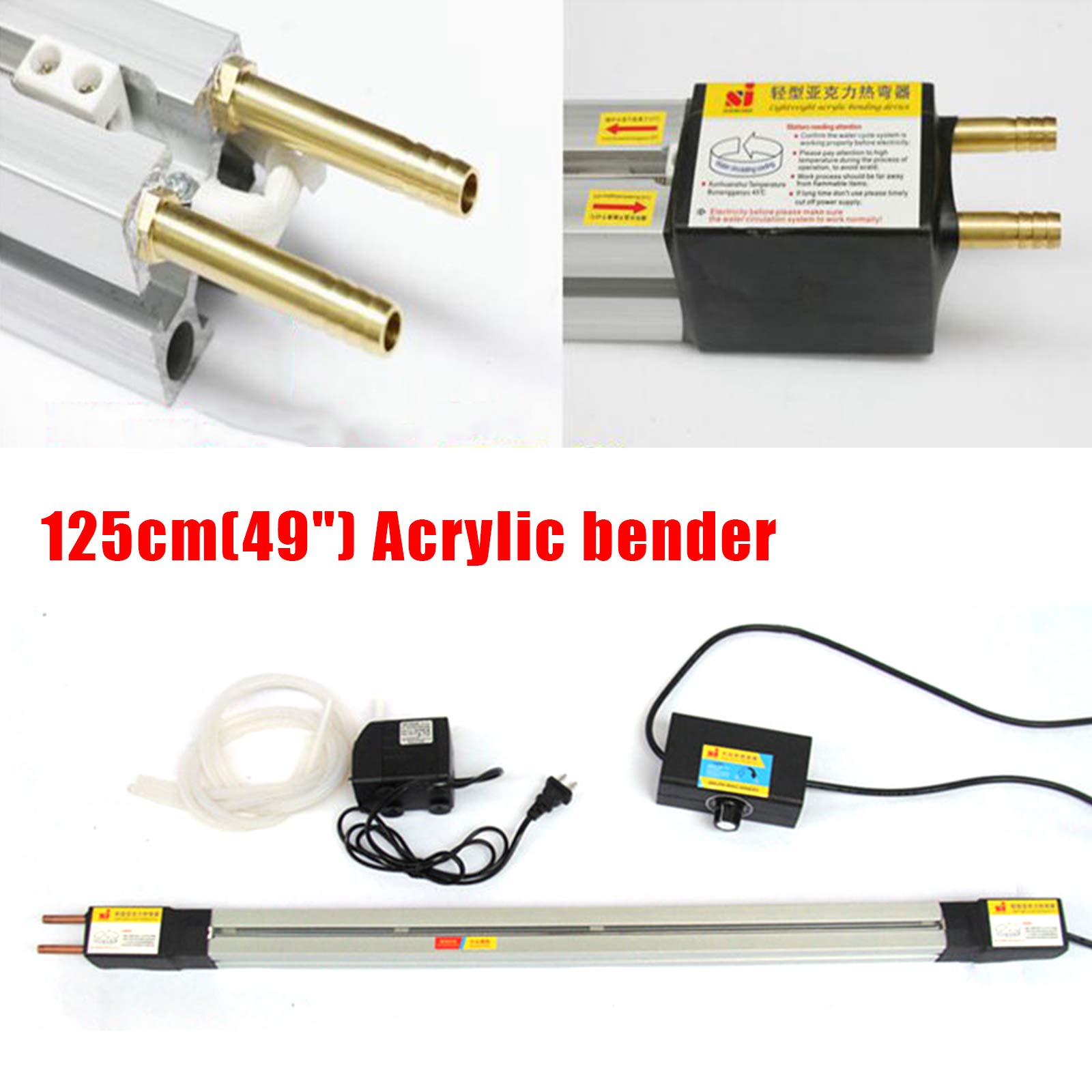 Máquina plegadora de 125 cm, dobladora acrílica de 220 V, grosor de 1-6 mm, portátil y precisa, refrigerada por agua