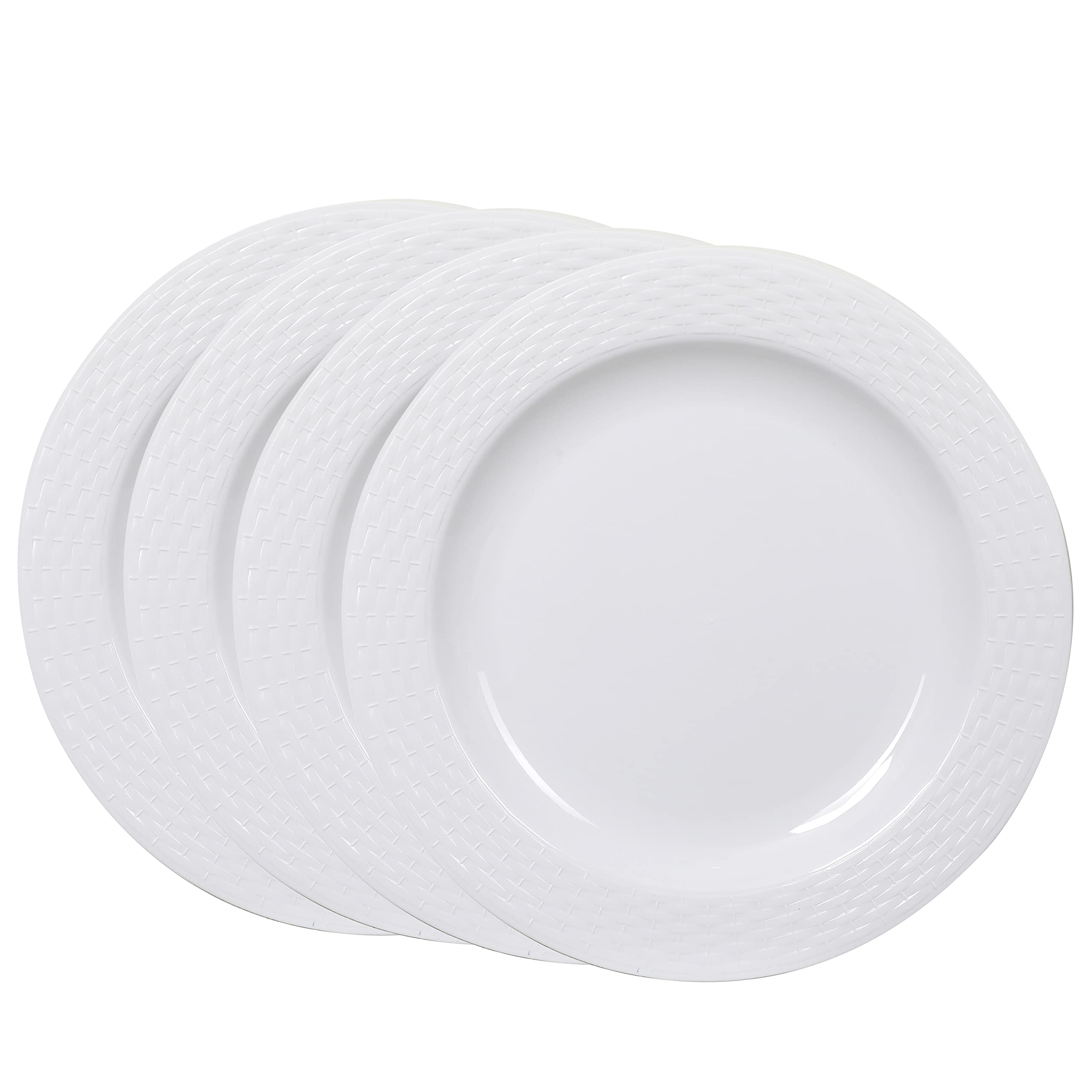 Cutting EDGE Round Full Dinner Plates (Set of 4), Microwave/Dishwasher/Freezer Safe, Diameter 27.3 cm (White) (B09B55N5PM) Amazon Price History, Amazon Price Tracker