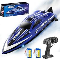 Cirmine Barca Telecomandata 35 km/h con LED, Funzione Flip