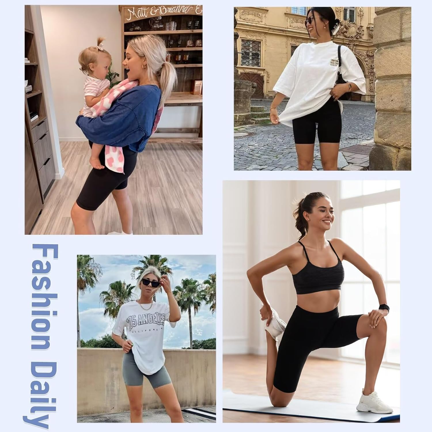 5 Pack Biker Shorts Women - 5"/8" High Waist Spandex Workout Yoga Running Athletic - Image 4