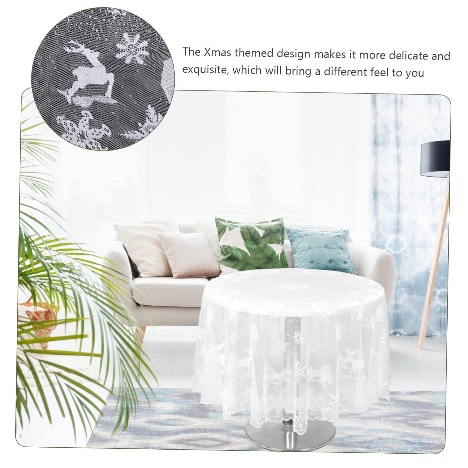TOPBATHY 3St dekorative Tischdecke Urlaub Tischdecke Tischdekoration für den Esstisch Weihnachts weihnachtsmotiv winterliche Weihnachtsdekorationen Tisch schmücken Weiß