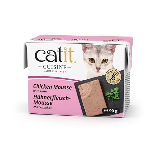 Mousse para Gatos Catit Cuisine, Pollo con jamón-90g