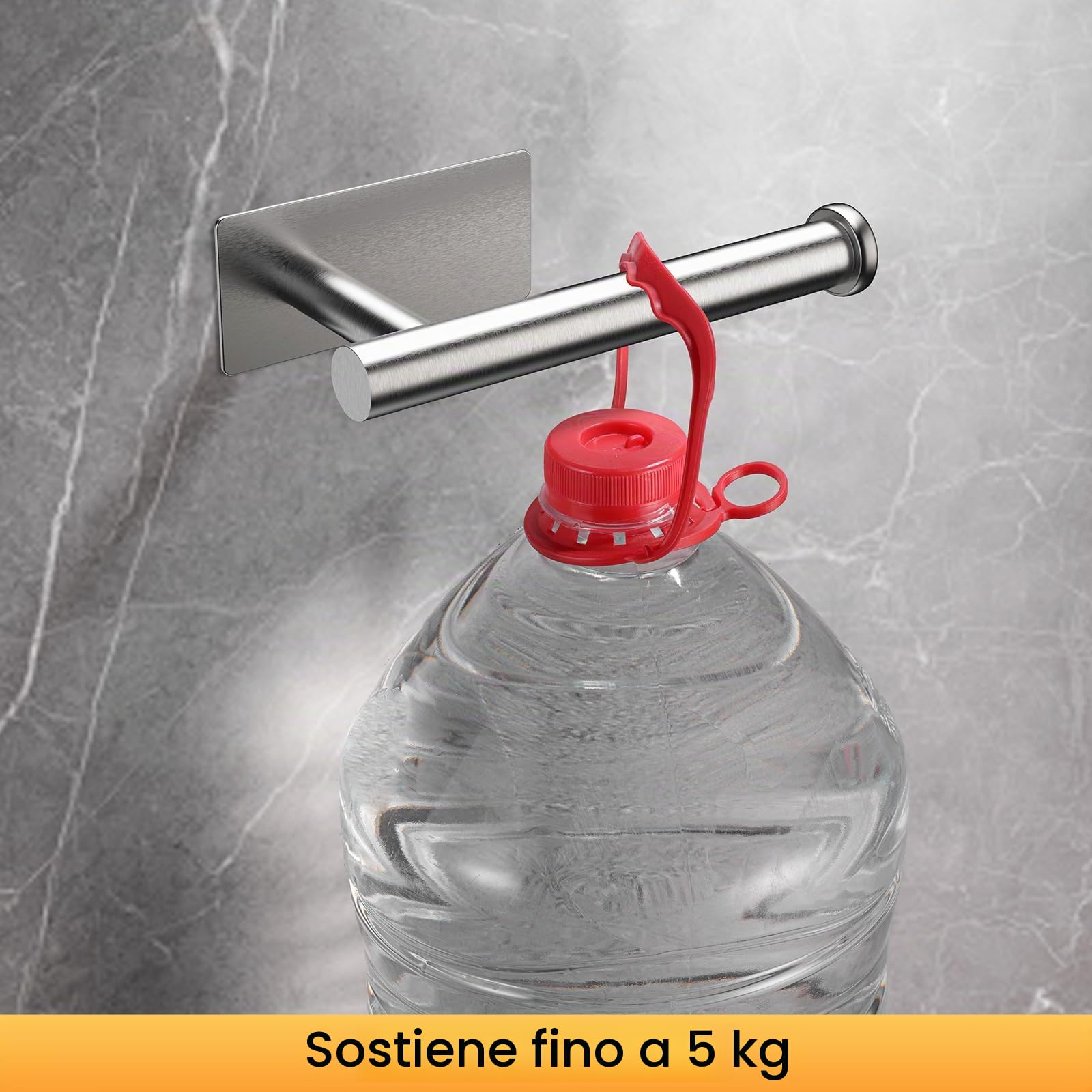 Ibergrif MK34052 Porta Carta Igienica Adesivo Portarotolo Carta Igienica Acciaio Inox per Bagno e Toilette,Acciaio Inossidabile