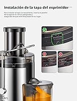 Vista 4 de Qcen - Exprimidor de jugo, extractor centrífugo de 800 W con tolva de alimentación ancha de 3 pulgadas para frutas y verduras, fácil de limpiar