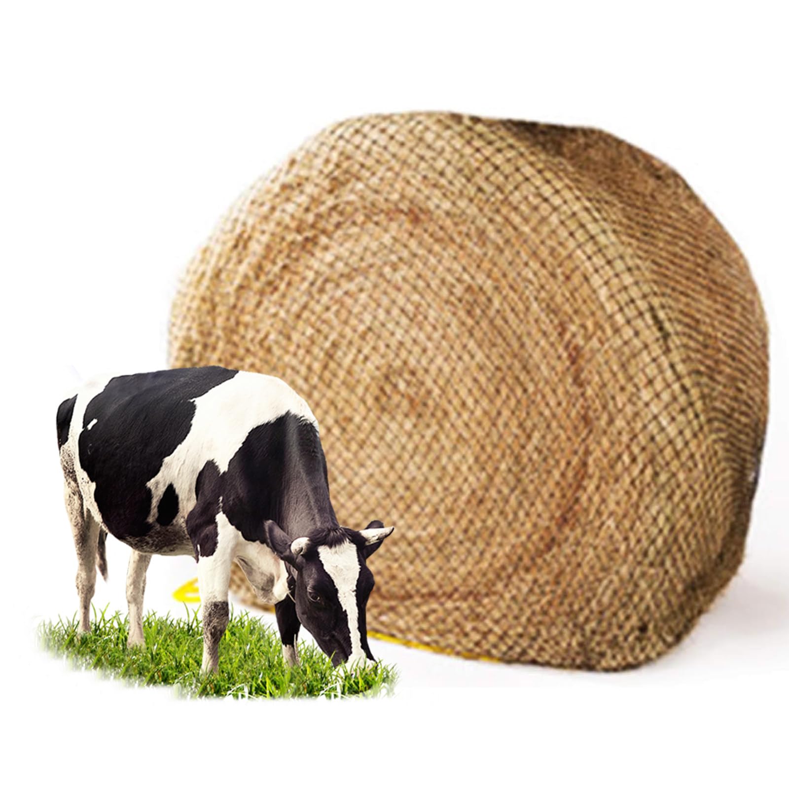 Bolsa de alimentación lenta con red de heno de alimentación lenta, bala redonda rectangular sin nudos, adecuada para comedero de caballos, alimentación durante todo el día, pastoreo, extra grande,S