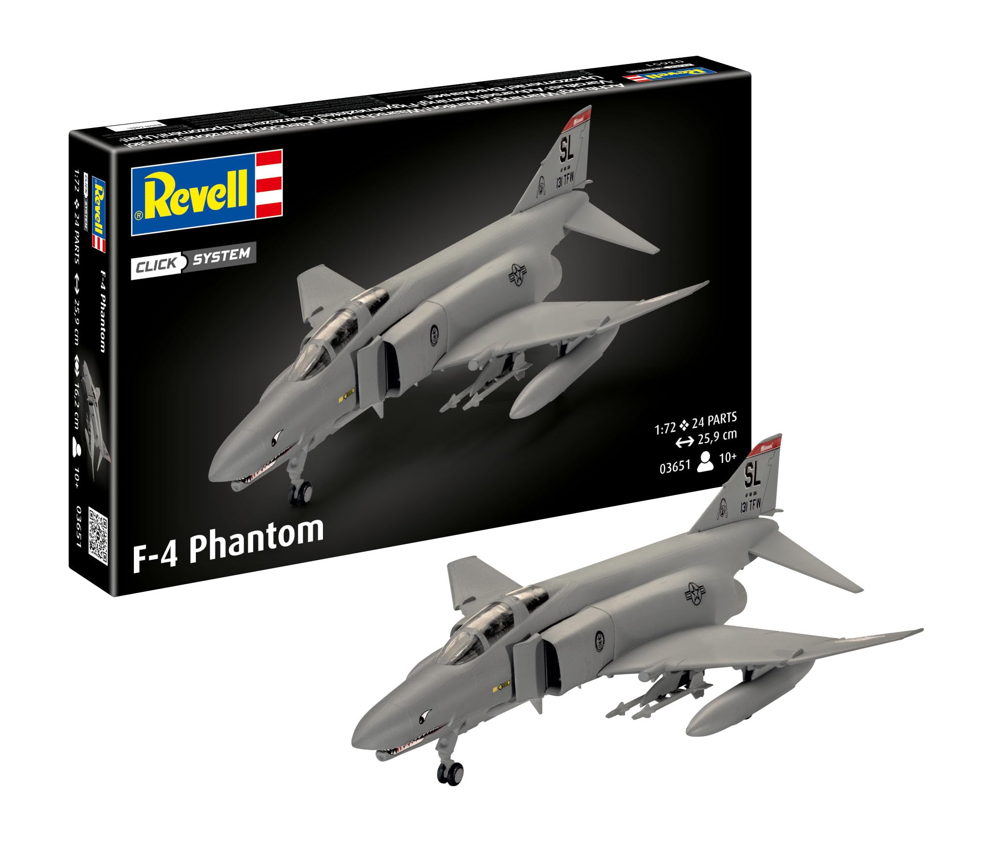 03651 F-4 Phantom (Click System) 1:72 Scale Unbuilt/Pre-coloured/Click-Together (Non-Glue) Plastic Model Kit