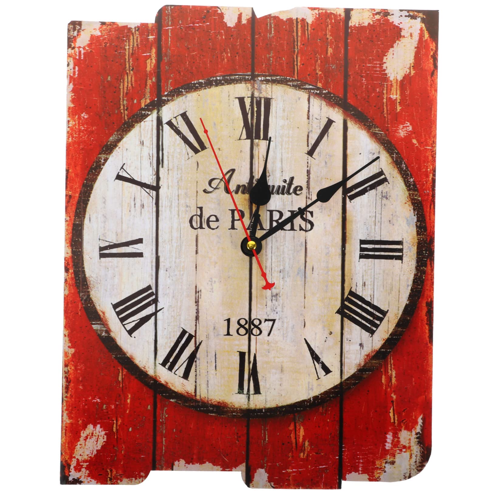 Horloge murale bois rétro silencieuse horloge suspendue rustique maison