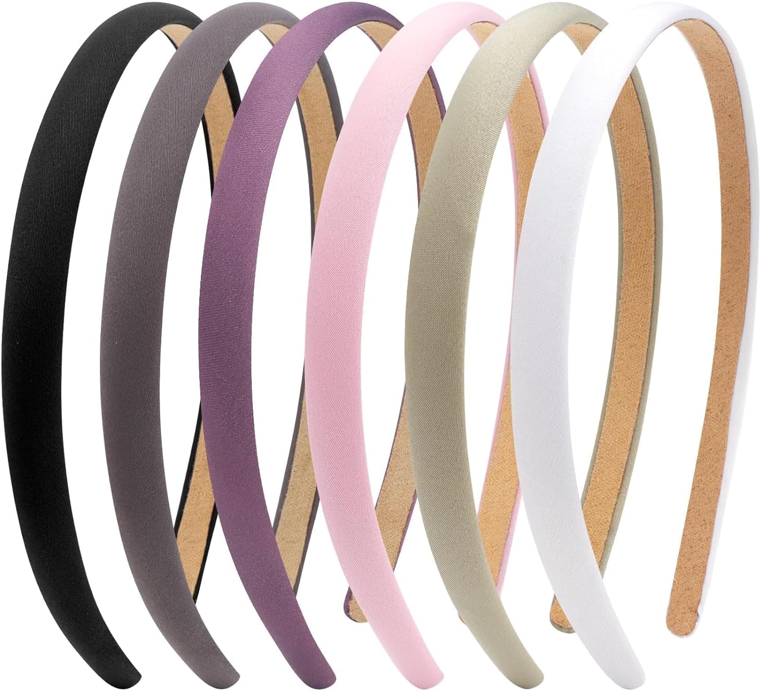 6pcs Satin Headbands for Women, Soft Thin Hair Bands Non-Slip Comfortable Head Wraps, Fashion Hair Accessories for Girls Women, Daily Wear & Holiday Costume