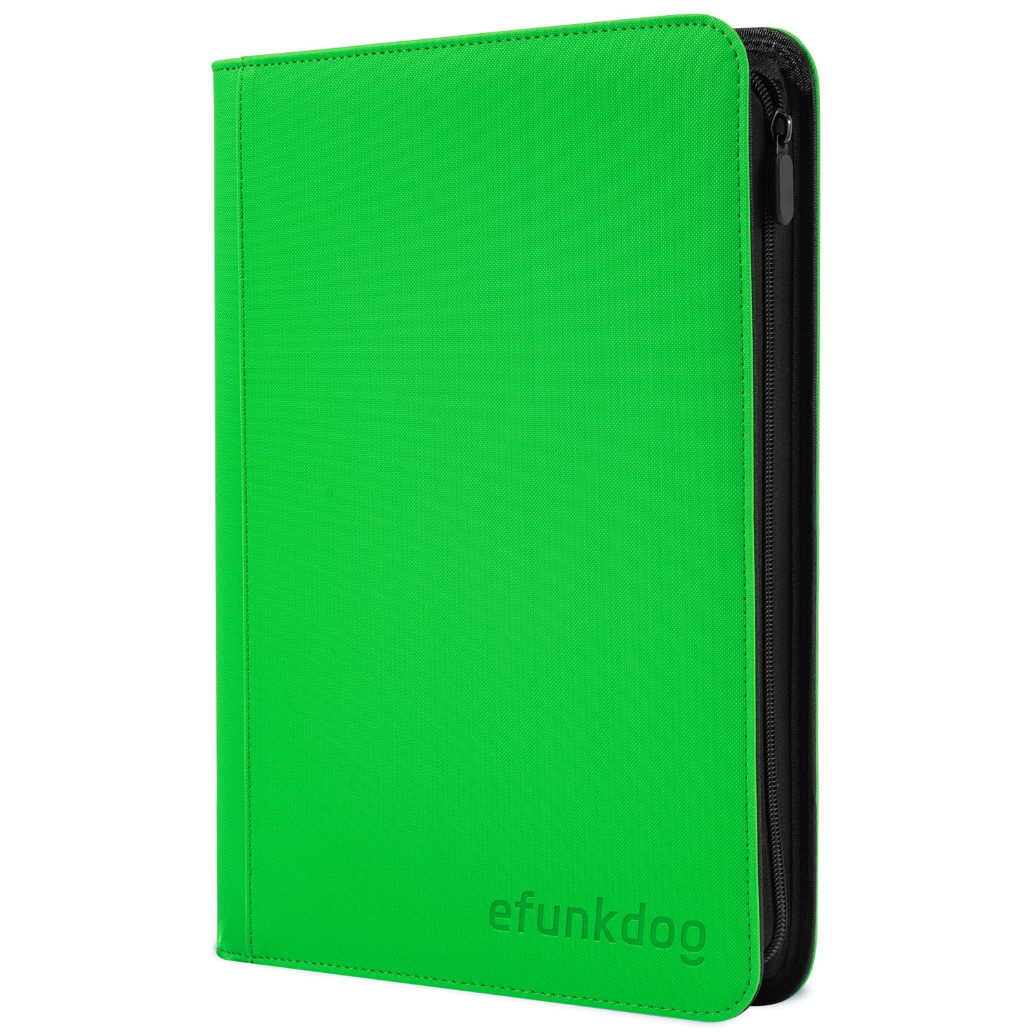 efunkdog Raccoglitore Carte, Album portacarte collezionabili 9 tasche Copertura in PU con cerniera, Capacità di 360 carte per TCG e carte sportive (Verde)