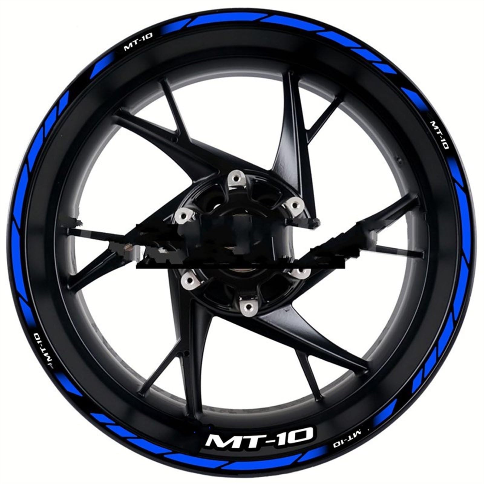 Motorcycle for Yamaha MT-10 Mt10 Front and Rear Tire Waterproof Sticker Reflective Stripe Rim Set Decal Decorative(Color5)