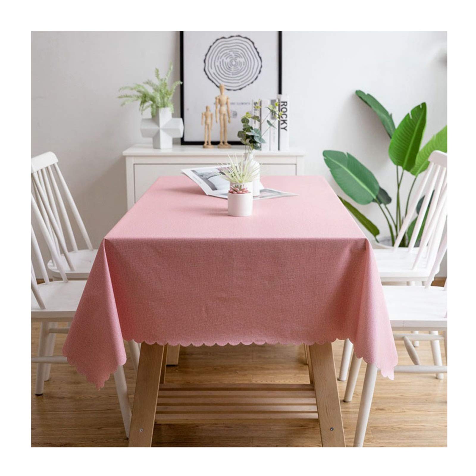 Nappe PVC rose antitache 140x180cm pour protéger la table des enfants