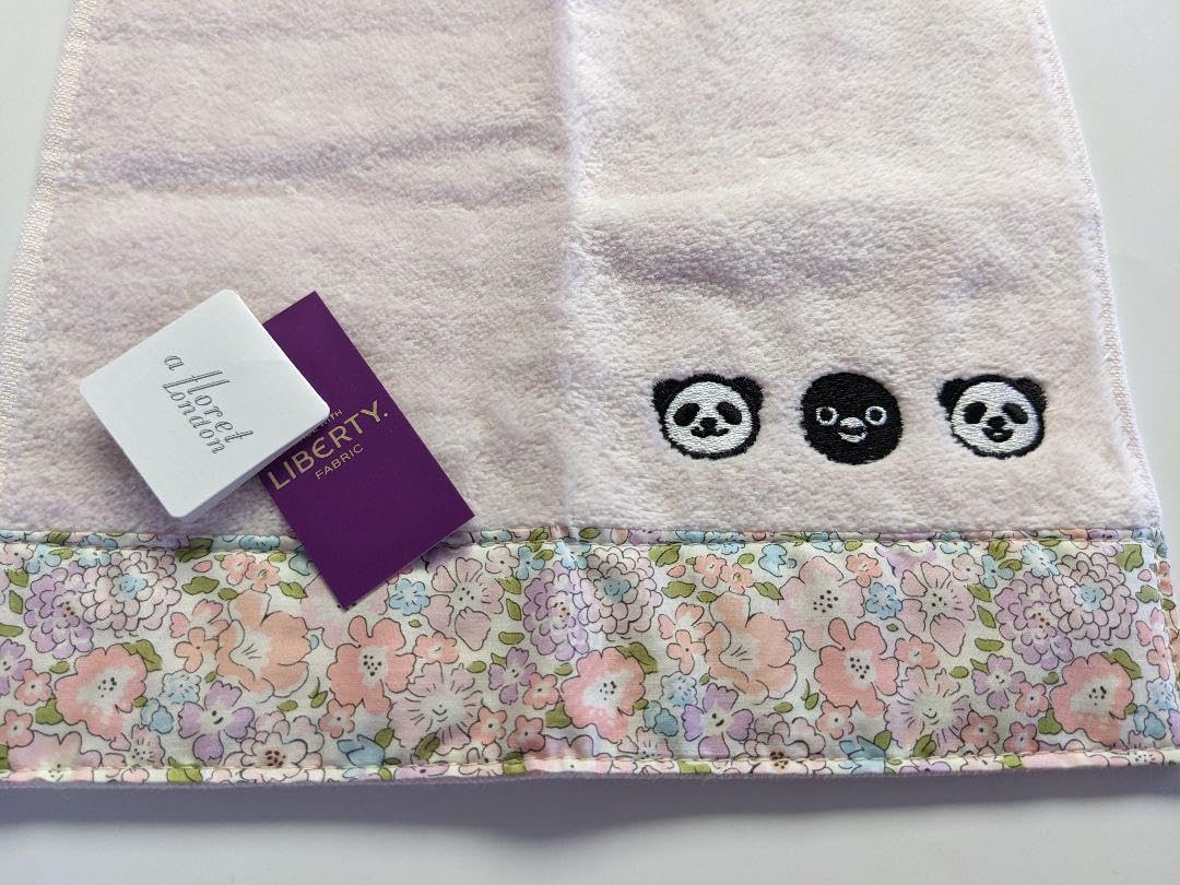 Suica ペンギンカフェ 刺繍ハンカチ タオルハンカチ 双子パンダ ピンク系 上野限定 2枚セット