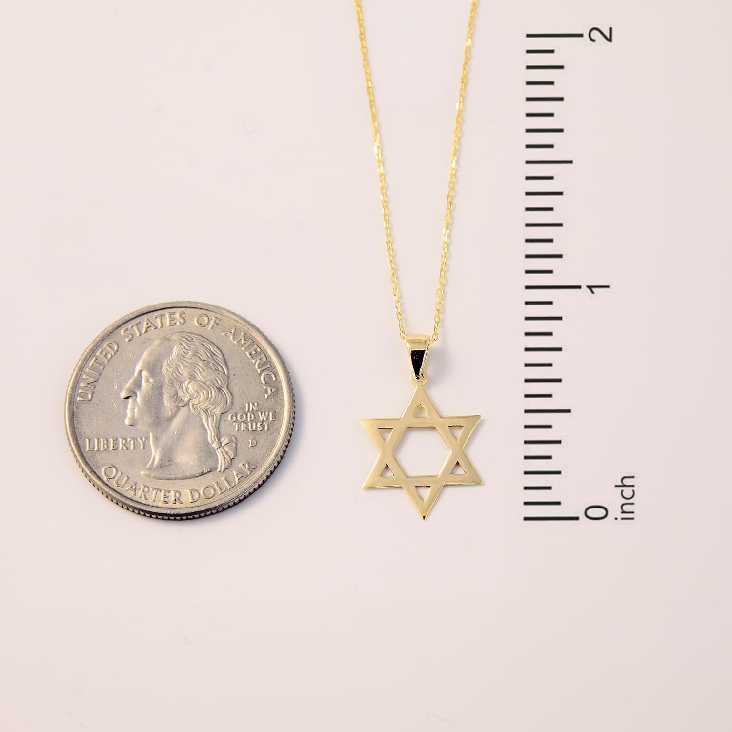 Gelin Star of David Necklace in 14K or 10K Solid Gold | 14 or 10k Yellow Gold Star of David Pendant for Women | Jewish Star Necklace | Star Jewelry with Solid Gold Chain 18 inch - Image 6