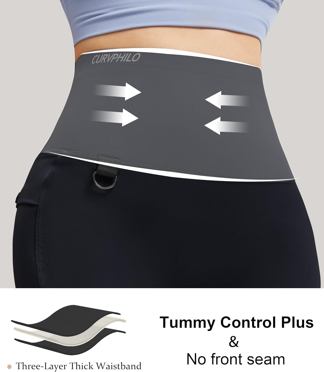 Compression Leggings Three Waist Pockets Butt Lifting Tummy Control Stretchy Shapewear Yoga Pants - Image 7