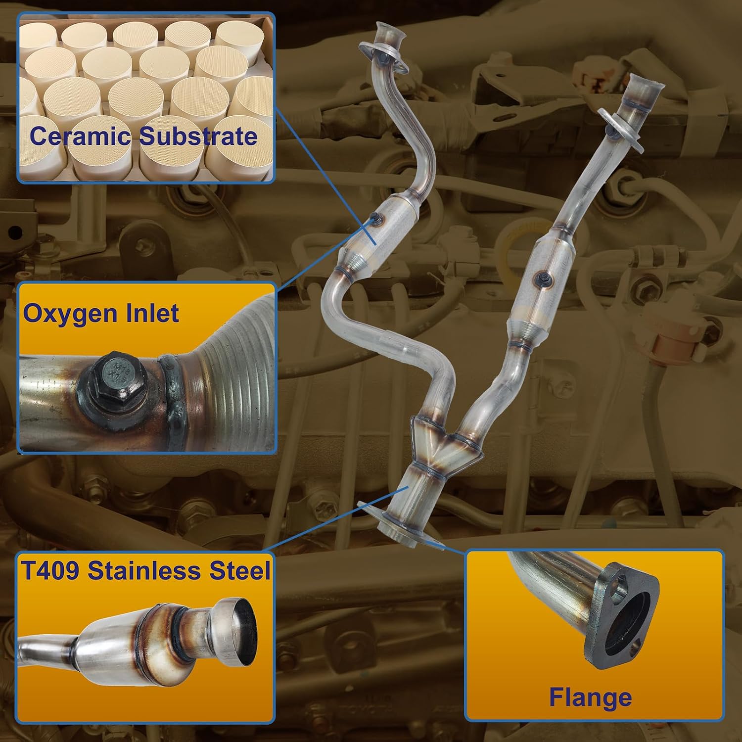 Catalytic Converter Compatible with 2008 2009 2010 Ford F250 F350 Super Duty 5.4L 6.8L V8 High Flow Catalytic Convertor (EPA Compliant)