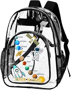 Amazon.com | ZCJB-WSRY Custom Solar System Clear Backpack Heavy Duty ...