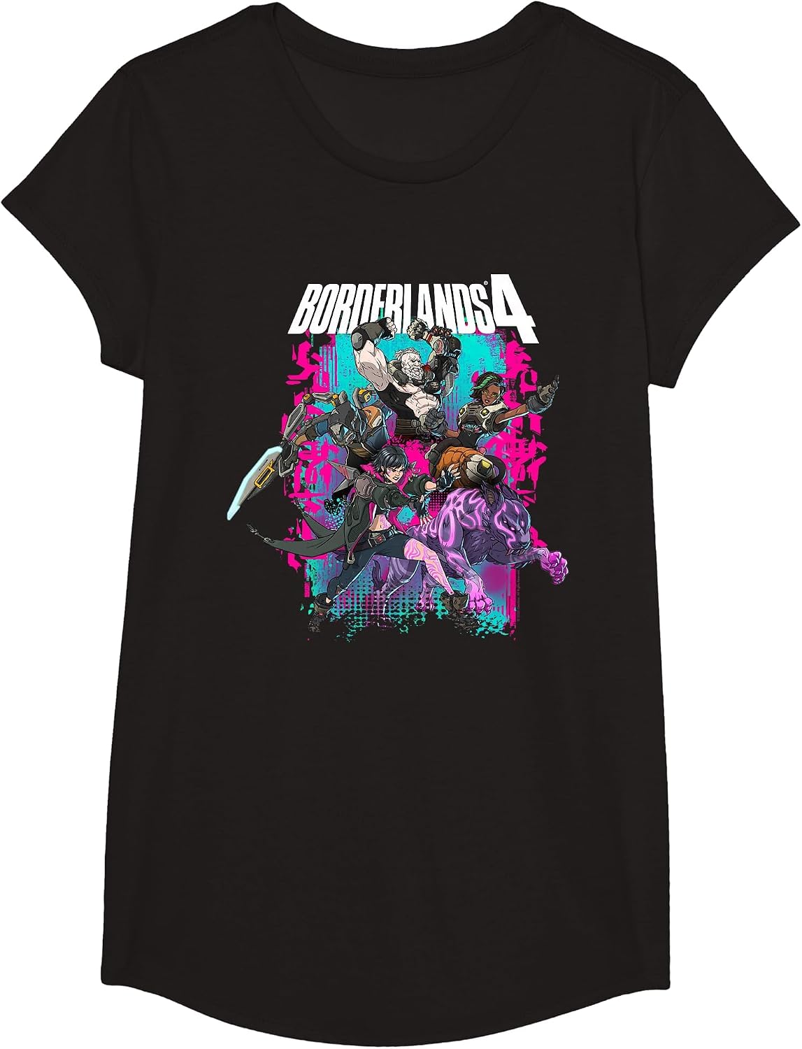 Borderlands 4 Colorful Heroes Collage Graffiti Video Game T-Shirt