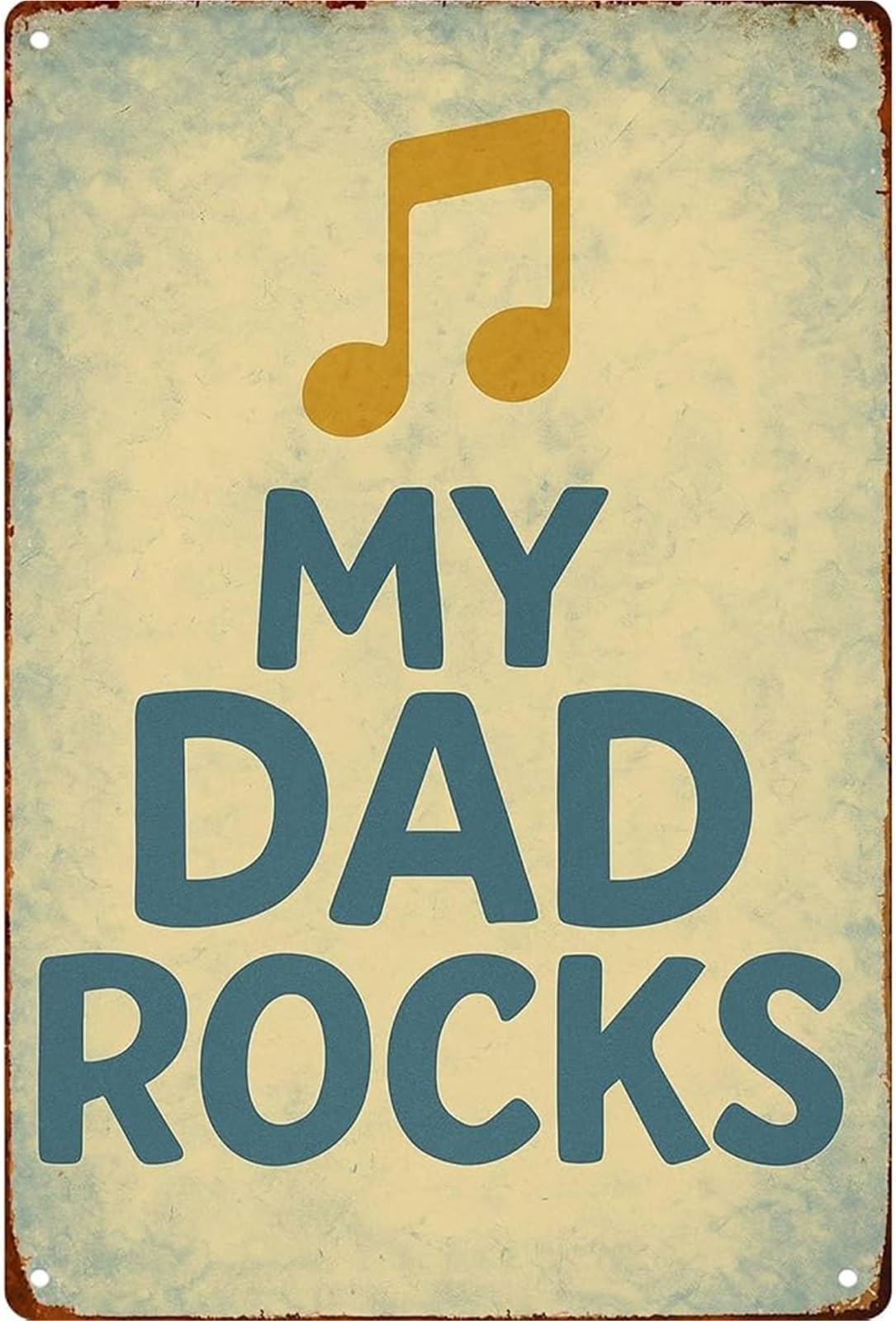 MQXFCZUX Witty My Dad Music Theme Metal Tin Sign Wall-Art for Kitchen Bathroom Farm Yard Bar Garage Man Cave 8 X 12 in