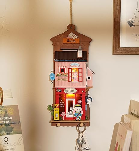 Miniatura 2 de Rolife Kit de madera para colgar en la pared para casa de muñecas, rompecabezas y decoración de estudio (oficina de correos amorosos)