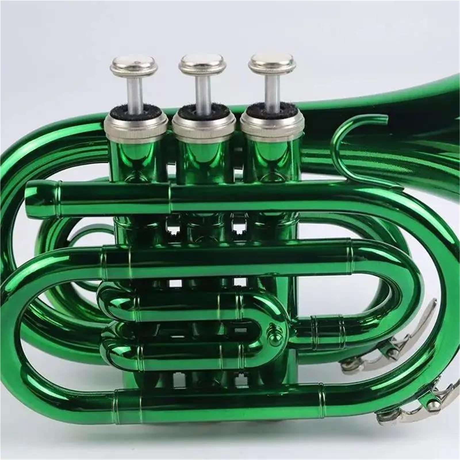 Trompeta Instrumento Musical Trompeta De Bolsillo Alto Llave Verde Plana B Actuación Profesional Para Principiantes