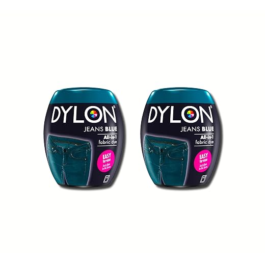 Dylon Neue 350g Jeans Blau Maschinenfarbstoff Aushülsen 2 Pack