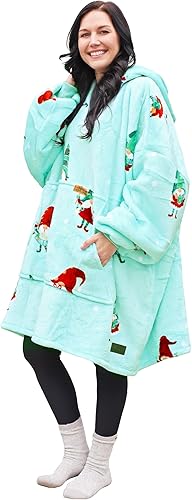 Miniatura 6 de Catalonia Sudadera con capucha de gran tamaño con estampado de elfo navideño, sudadera gigante de sherpa para adultos, hombres, mujeres,